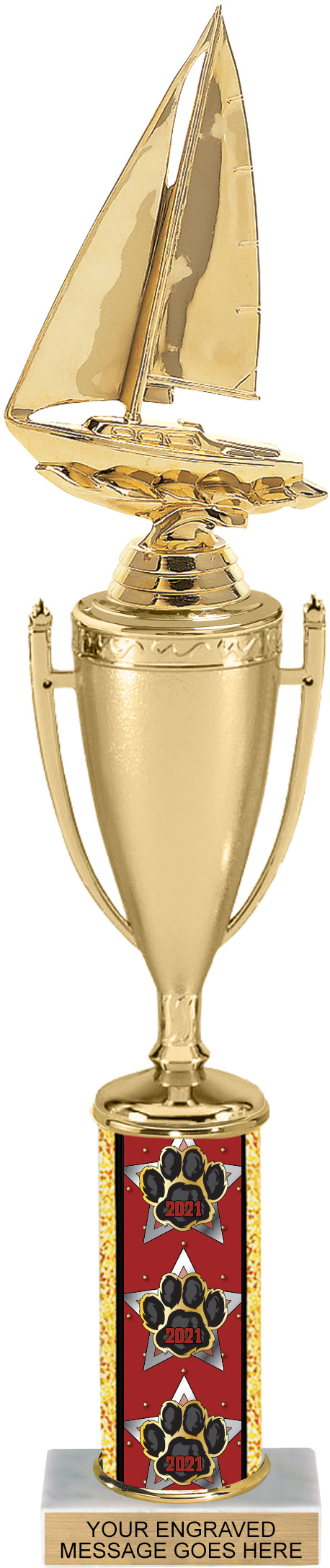 Exclusive Year Paw Column 15 inch Cup Trophy