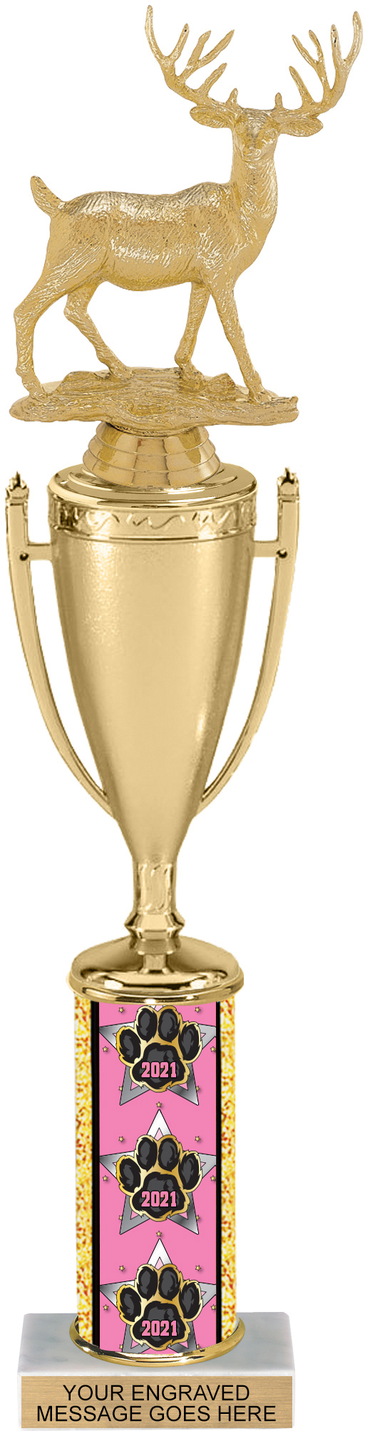Year Exclusive Paw Column Cup Trophy - 15 inch