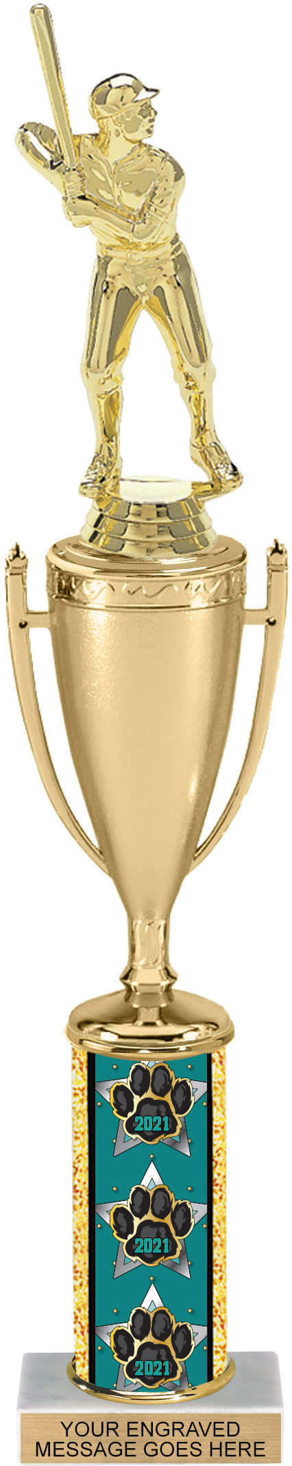 Year Paw Column Cup Trophy - 15 inch