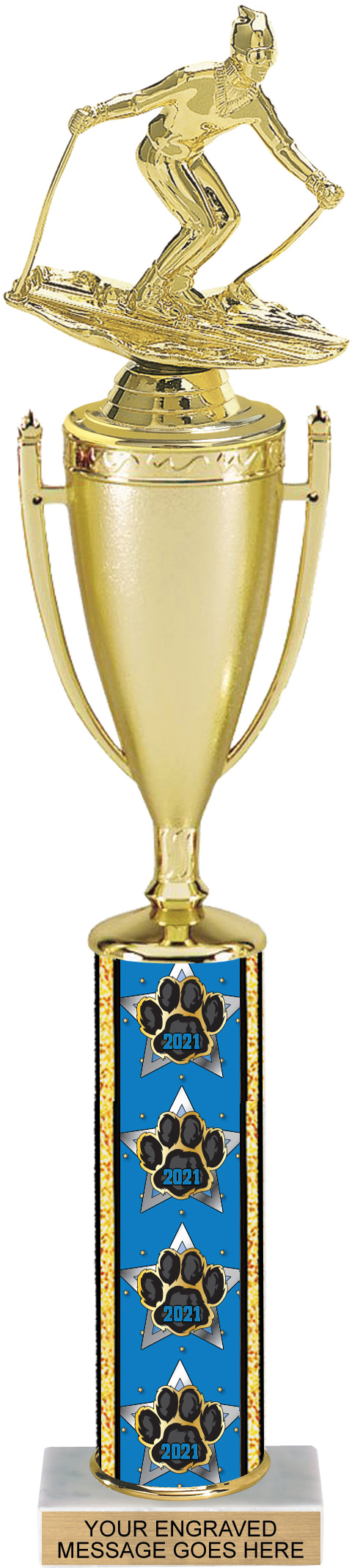 Paw Column Cup Trophy Year - 17 inch