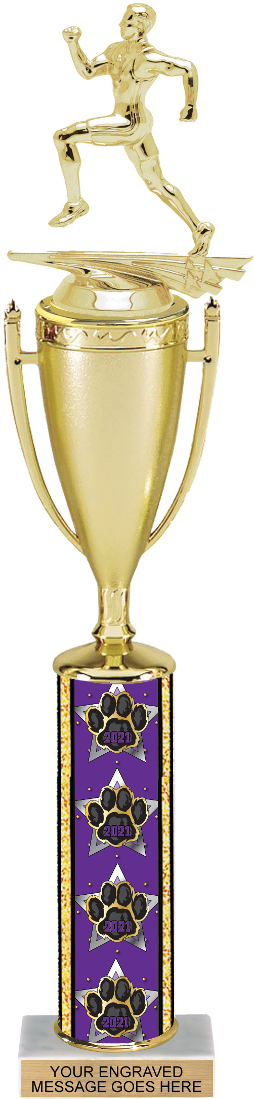 Year 17 inch Paw Column Cup Trophy