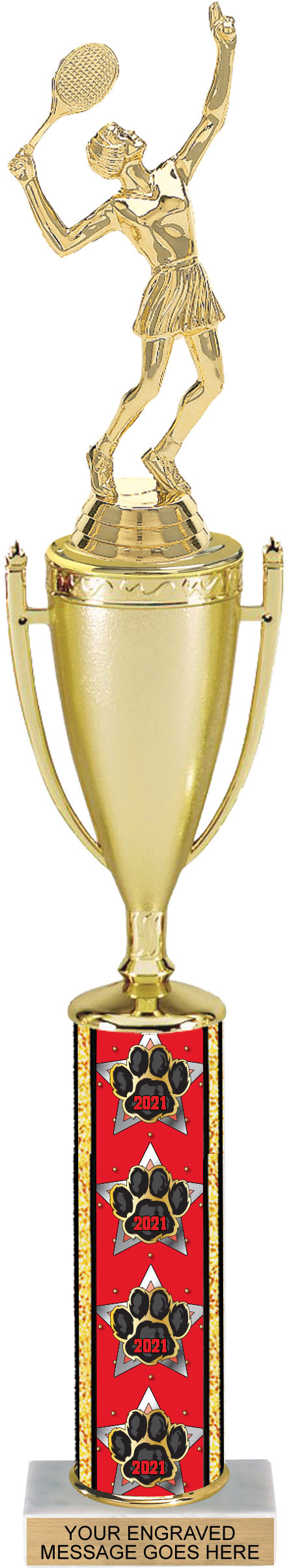 Paw Year Column Cup Trophy - 17 inch