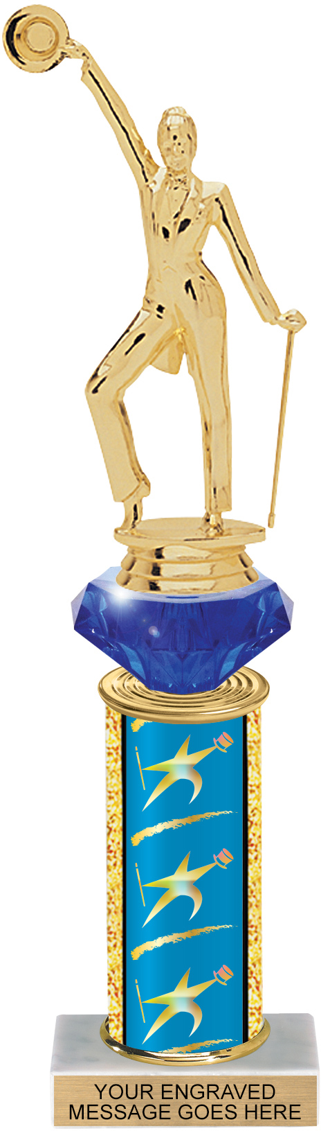 Diamond Riser Star Dancer Column Trophy - 11 inch