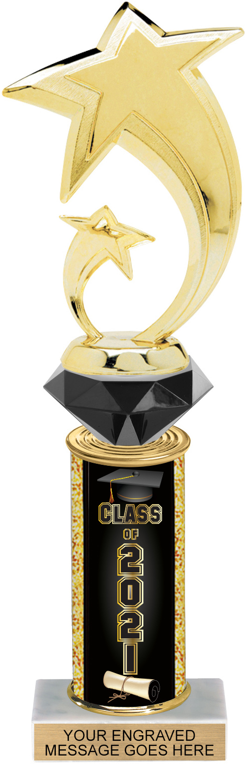 Diamond Riser Trophy with Class of 2021 Column - 11 inch