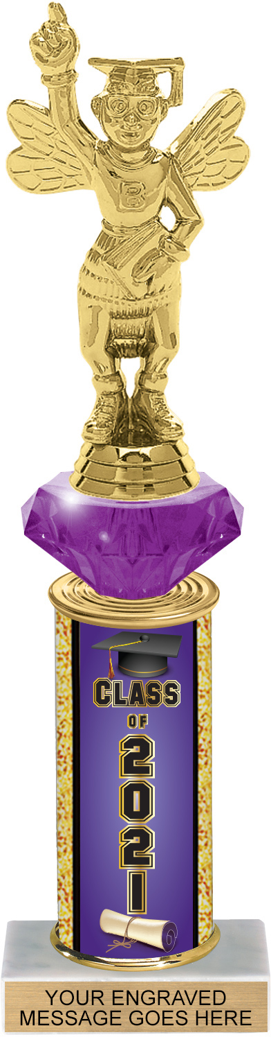 Diamond Riser Class of 2021 11 inch Column Trophy
