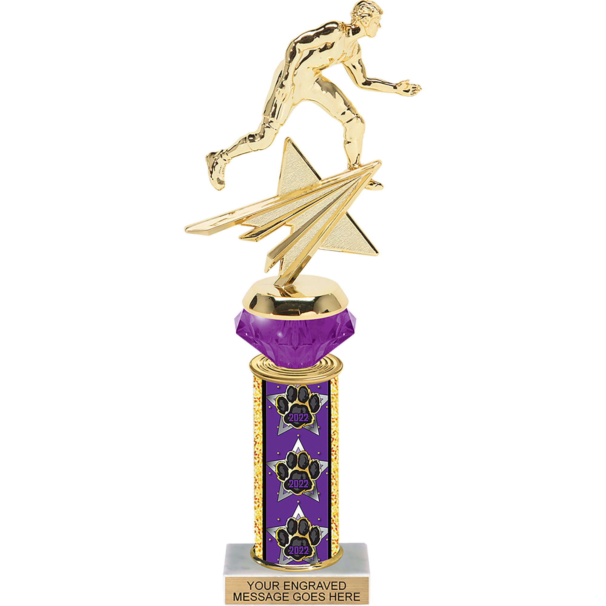 Diamond Riser 2022 11 inch Paw Column Trophy
