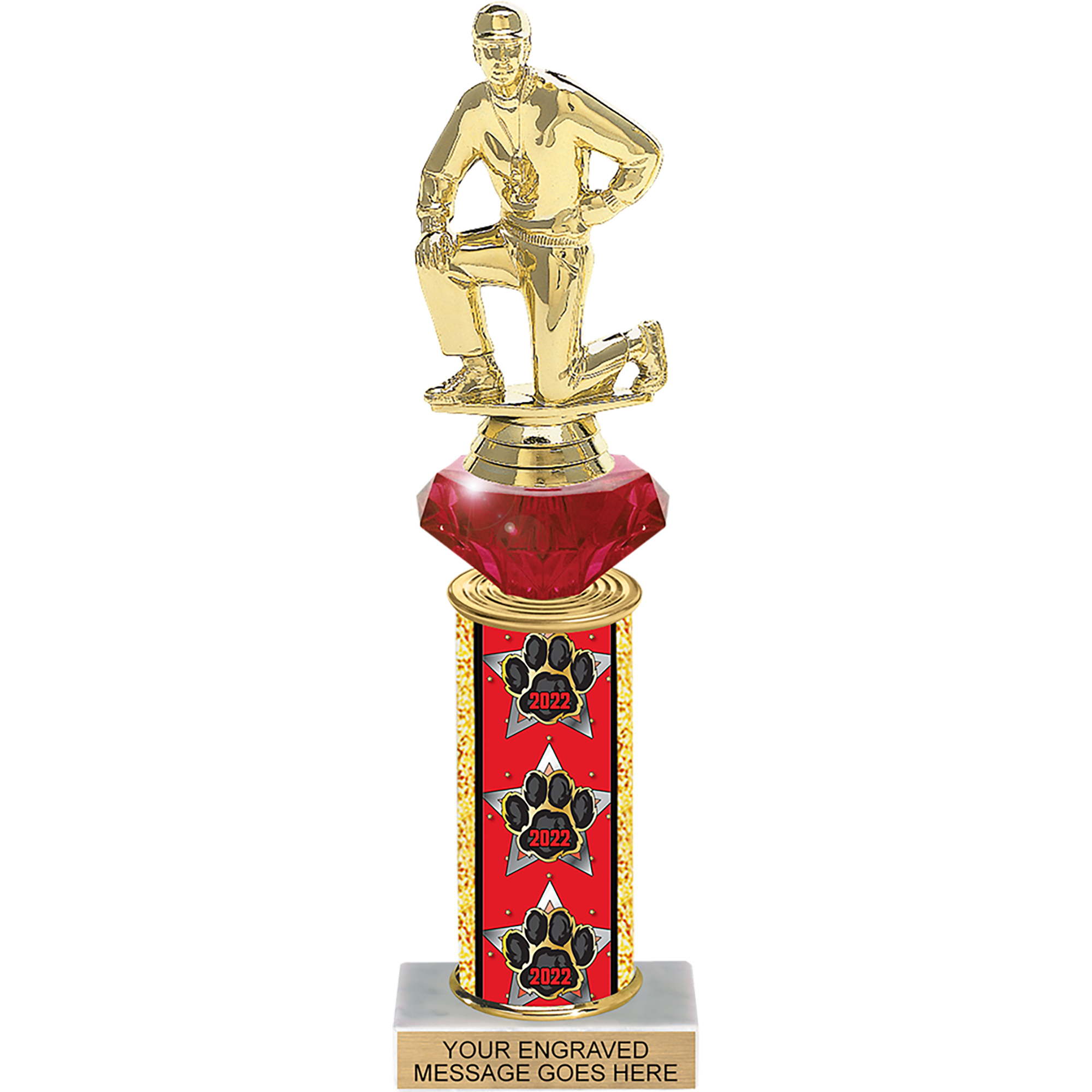 Diamond Riser 2022 Paw Exclusive Column Trophy - 11 inch