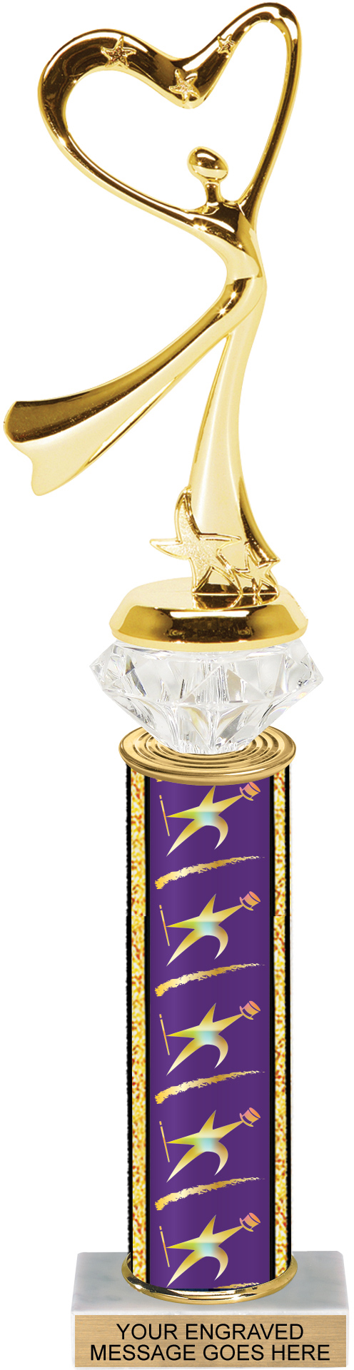 Diamond Riser Star Dancer Column Trophy - 13 inch