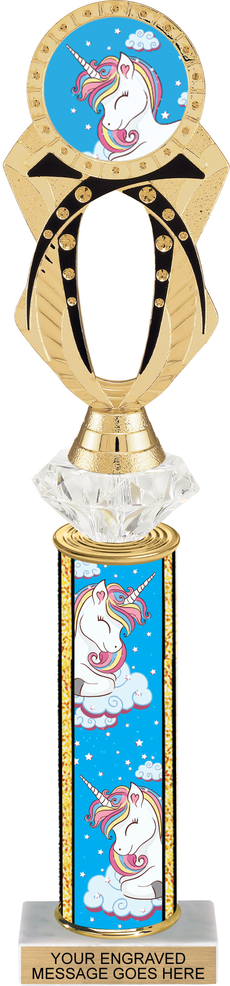 Diamond Riser Unicorn Insert Trophy - 13 inch