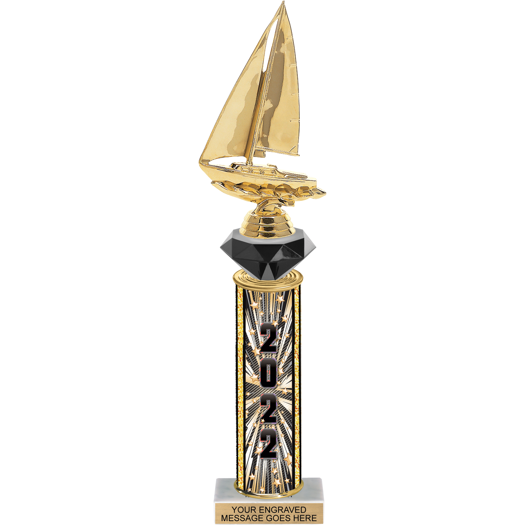 Diamond Riser Trophy with 2022 Comic Stars Column - 13 inch