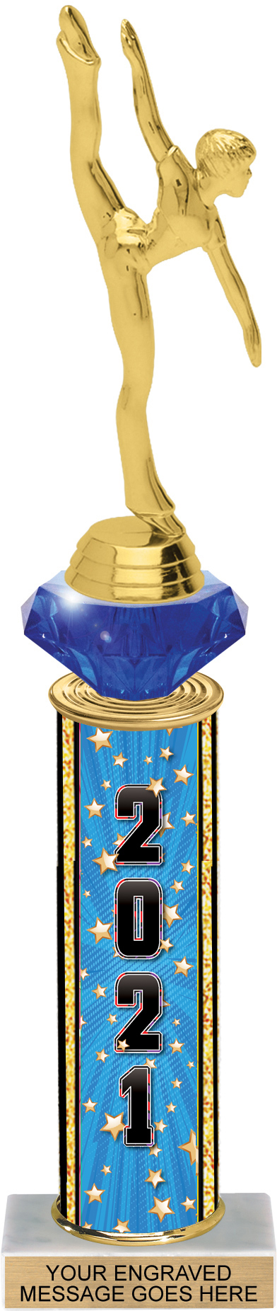 Diamond Riser Comic Stars Column Trophy Year - 13 inch