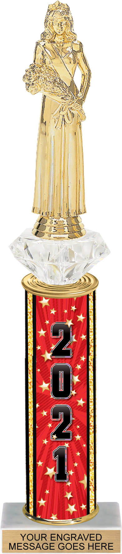 Diamond Riser Comic Stars Year Column Trophy - 13 inch