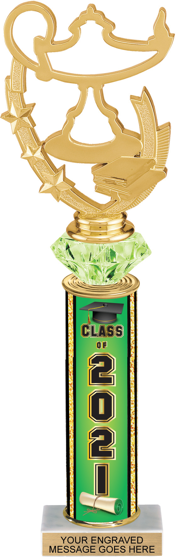 Diamond Riser 13 inch Class of 2021 Column Trophy