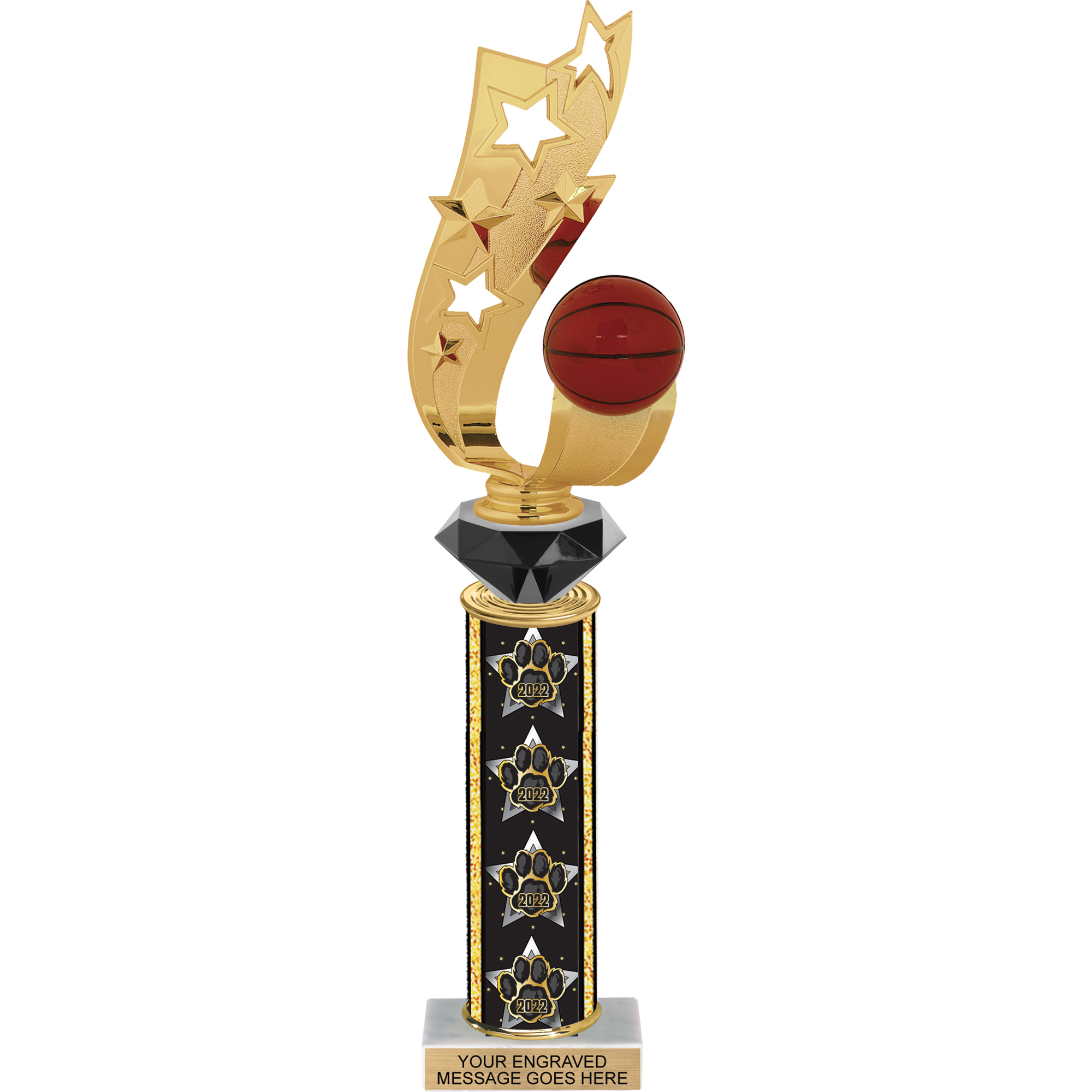 female racquetball trophy silver crown riser 