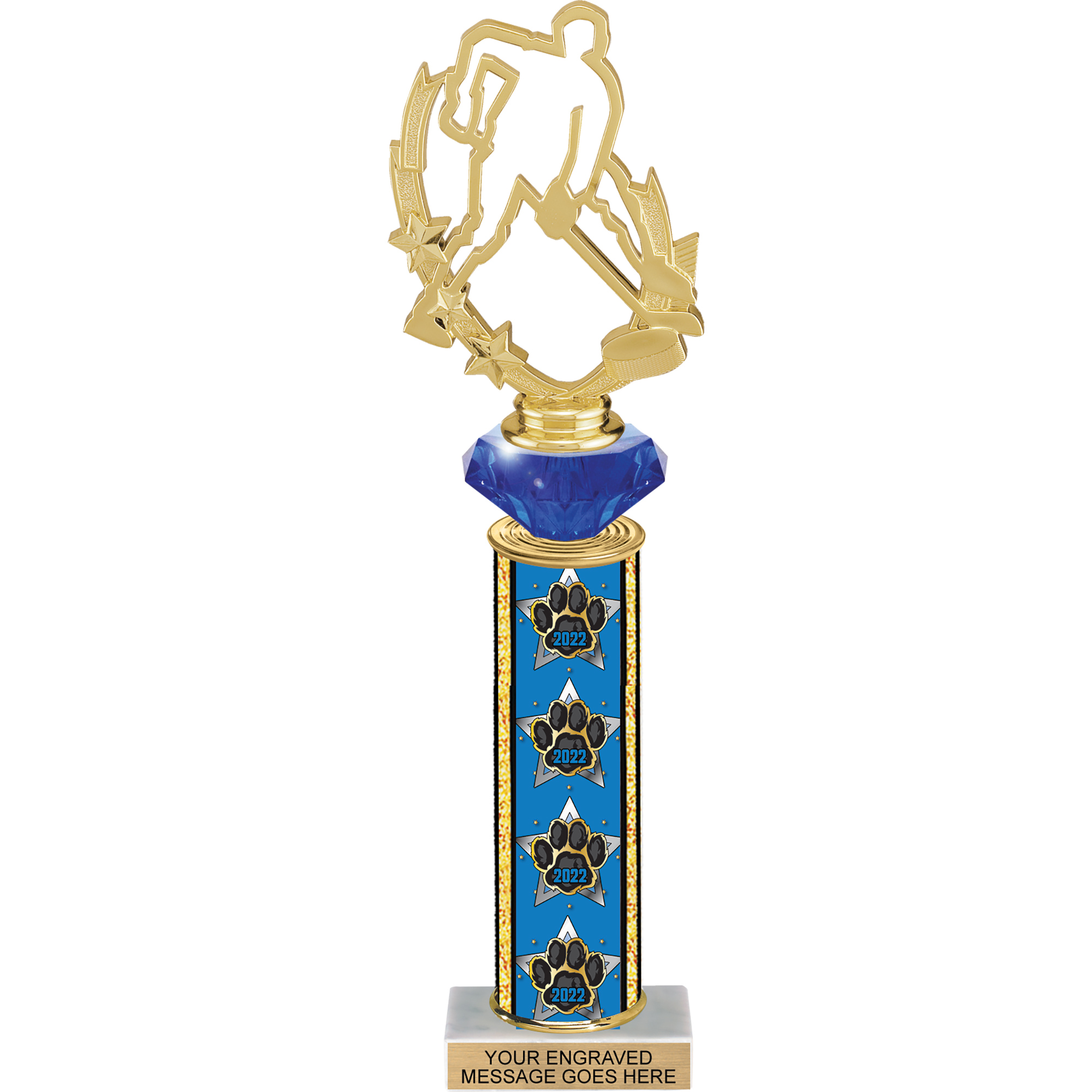 Diamond Riser Paw Column Trophy 2022 - 13 inch