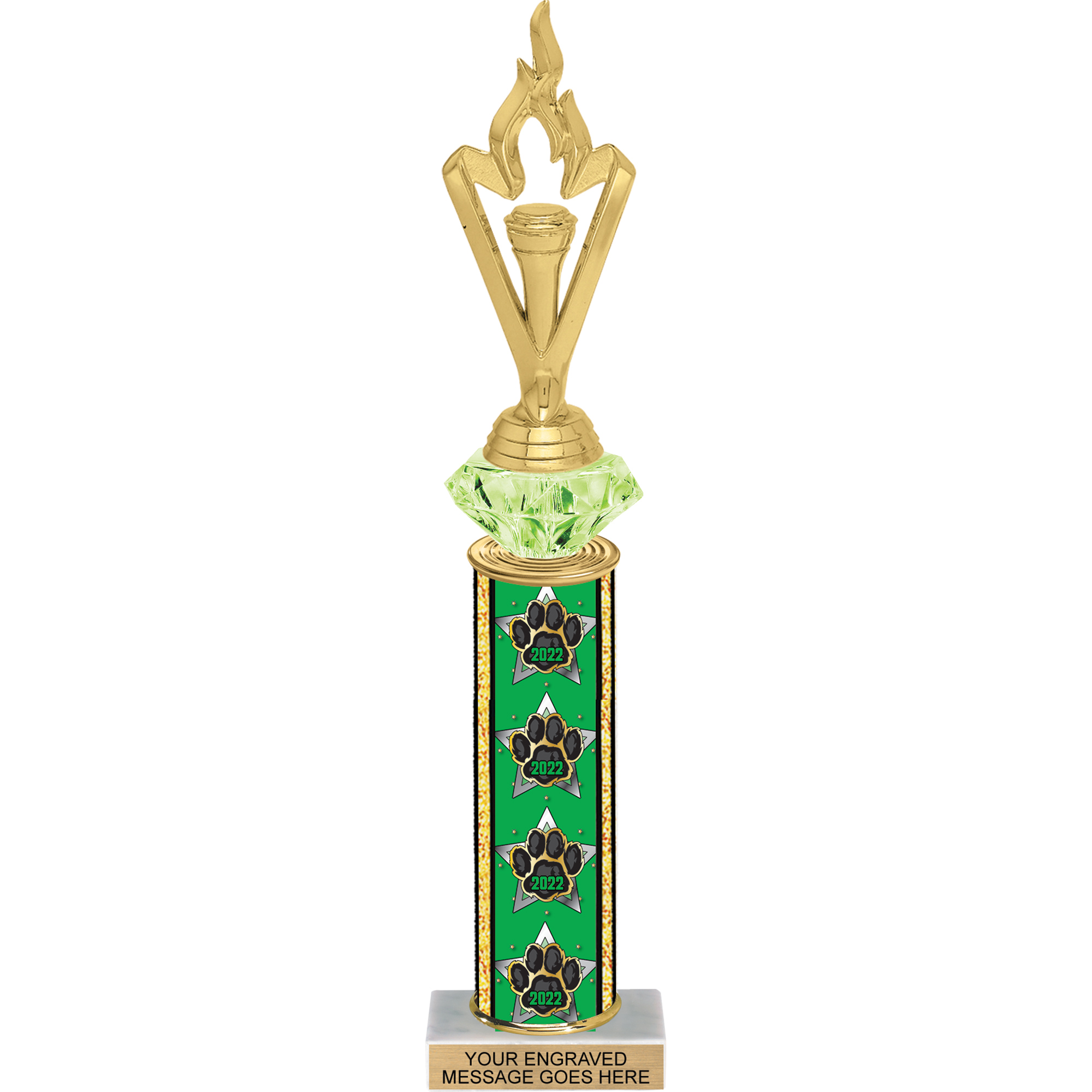 Diamond Riser 13 inch Paw 2022 Column Trophy