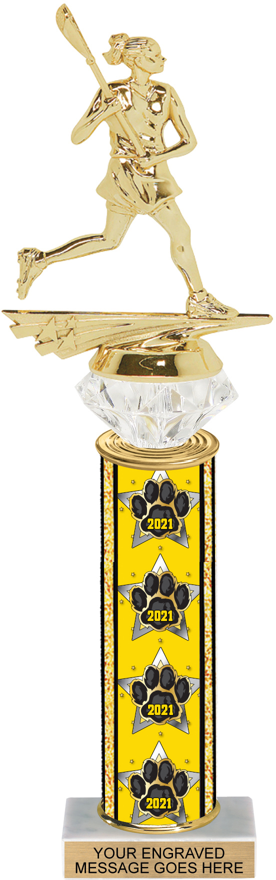 Diamond Riser 13 inch Year Paw Column Trophy