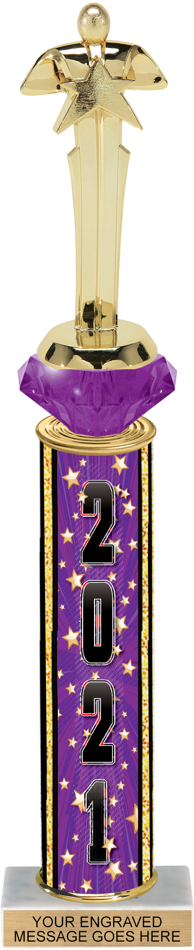 Diamond Riser Year 15 inch Comic Stars Column Trophy