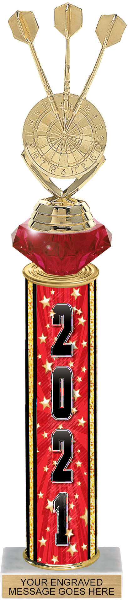 Diamond Riser Comic Stars Year Column Trophy - 15 inch
