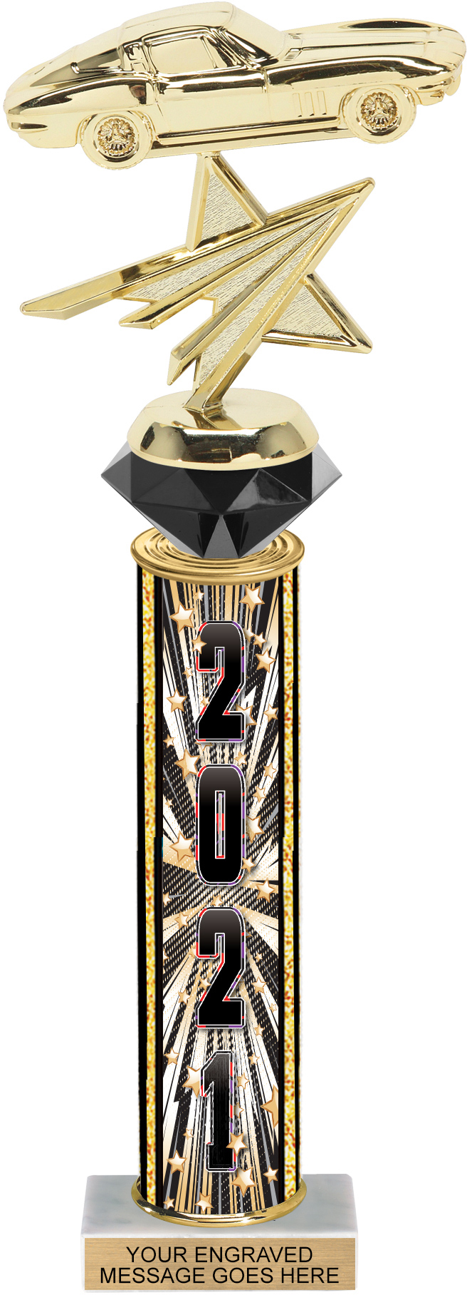Diamond Riser Trophy with Year Comic Stars Column - 15 inch