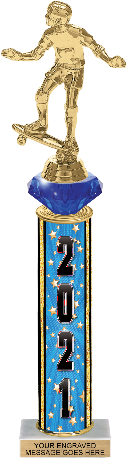 Diamond Riser Comic Stars Column Trophy Year - 15 inch