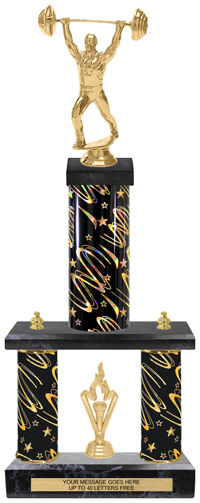 Two-Post Trophy w/ Rectangle/Oval Center Column