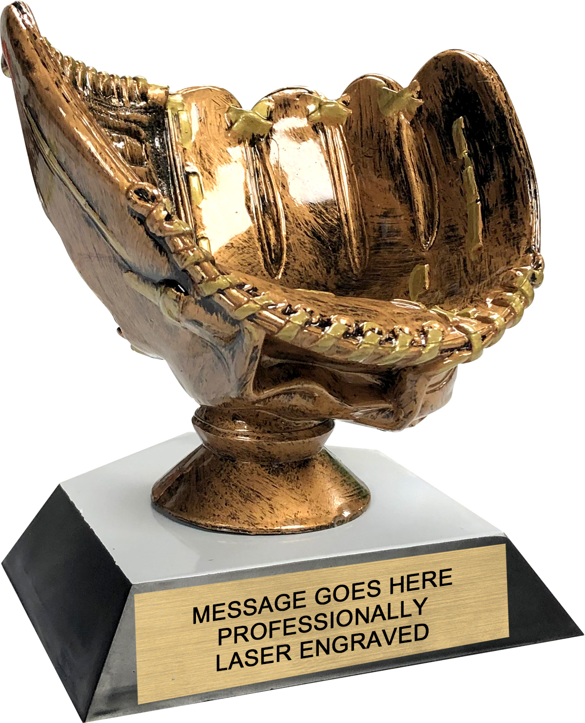 Baseball Glove Trophy with Home Plate Base