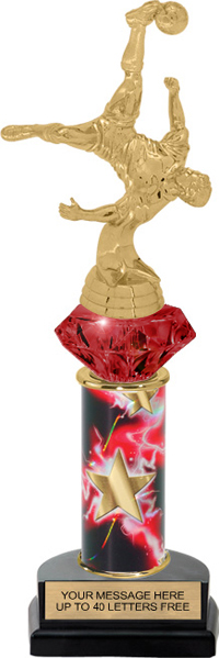 Ruby Red Diamond Riser Trophy on Horseshoe Base