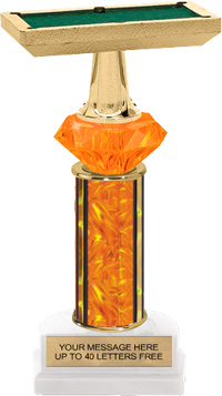 Orange Clear Diamond Riser Trophy on Horseshoe Base