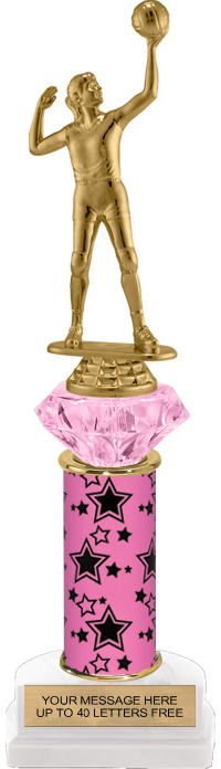 Pink Diamond Riser Trophy on Horseshoe Base