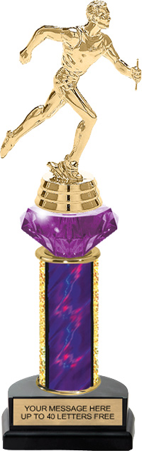 Purple Diamond Riser Trophy on Horseshoe Base