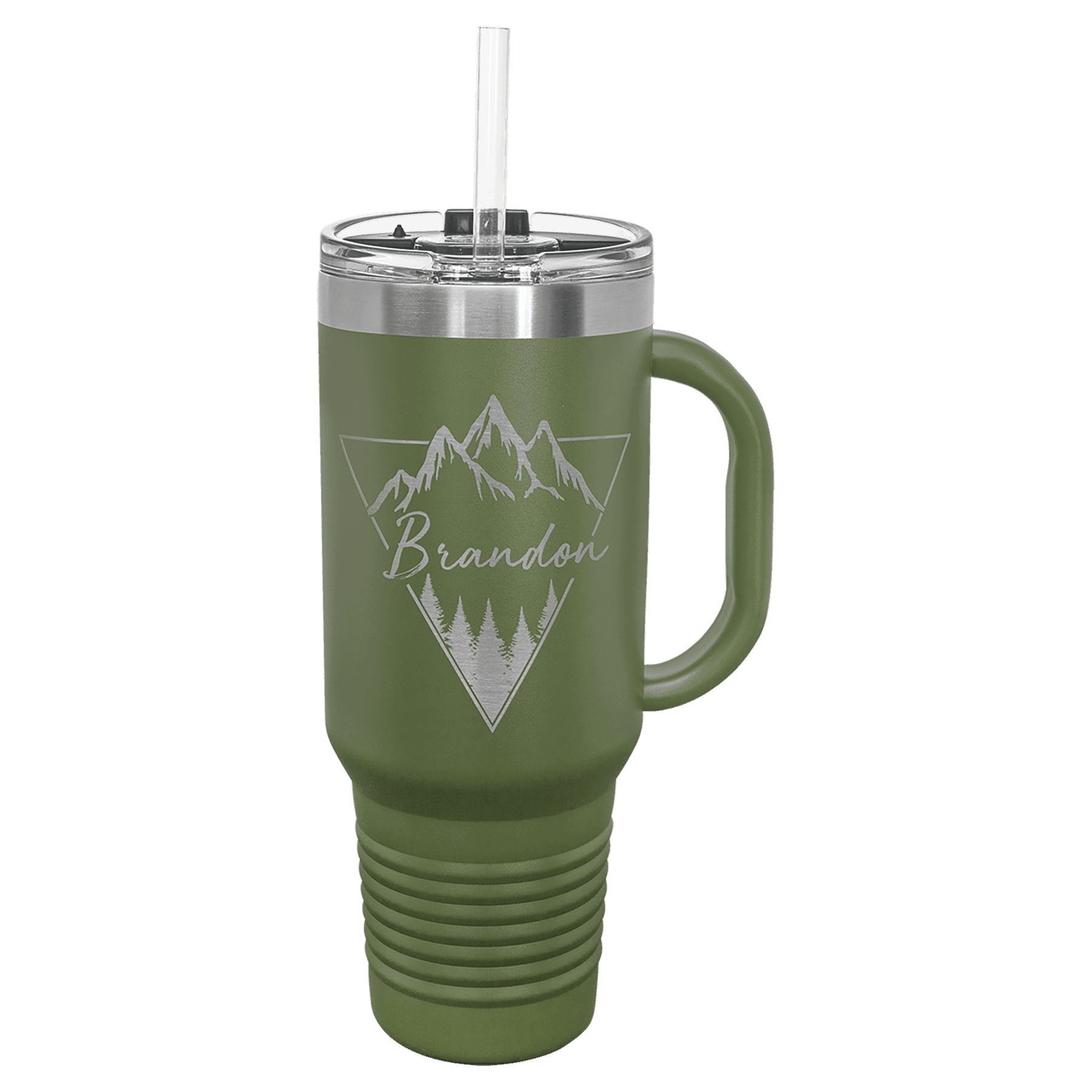 Polar Camel 40 oz. Travel Mug with Handle - Olive Green