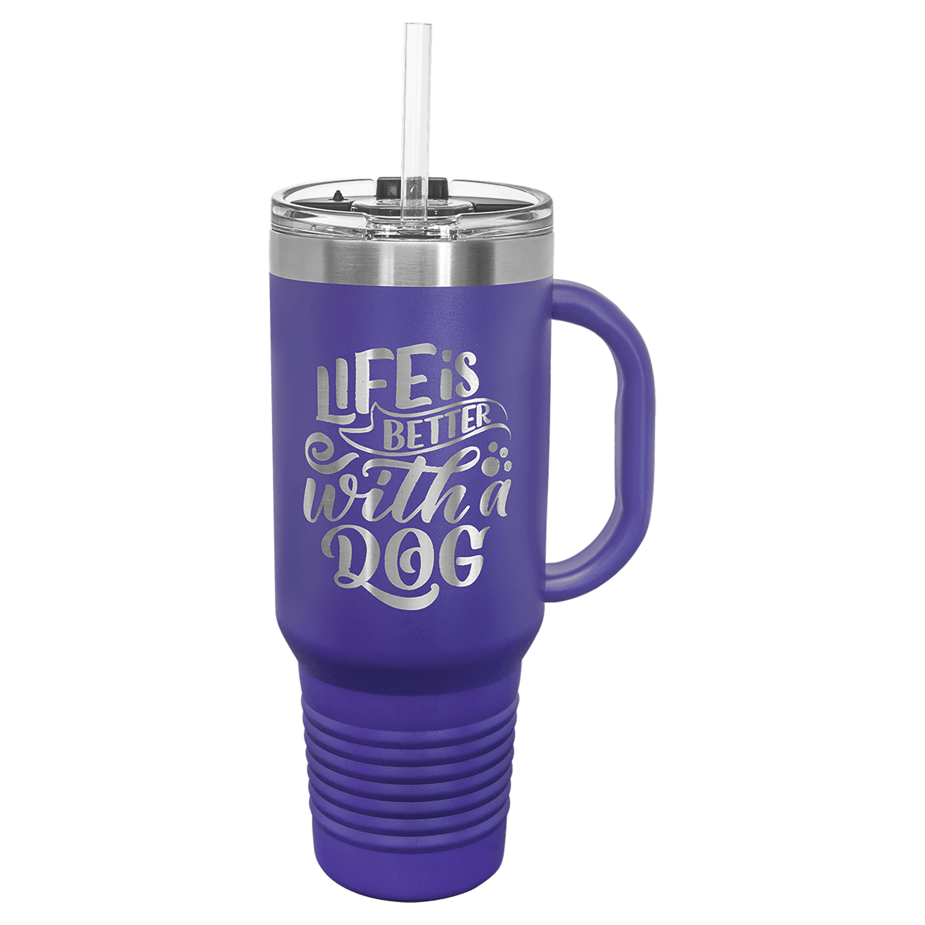 Polar Camel 40 oz. Travel Mug with Handle - Purple