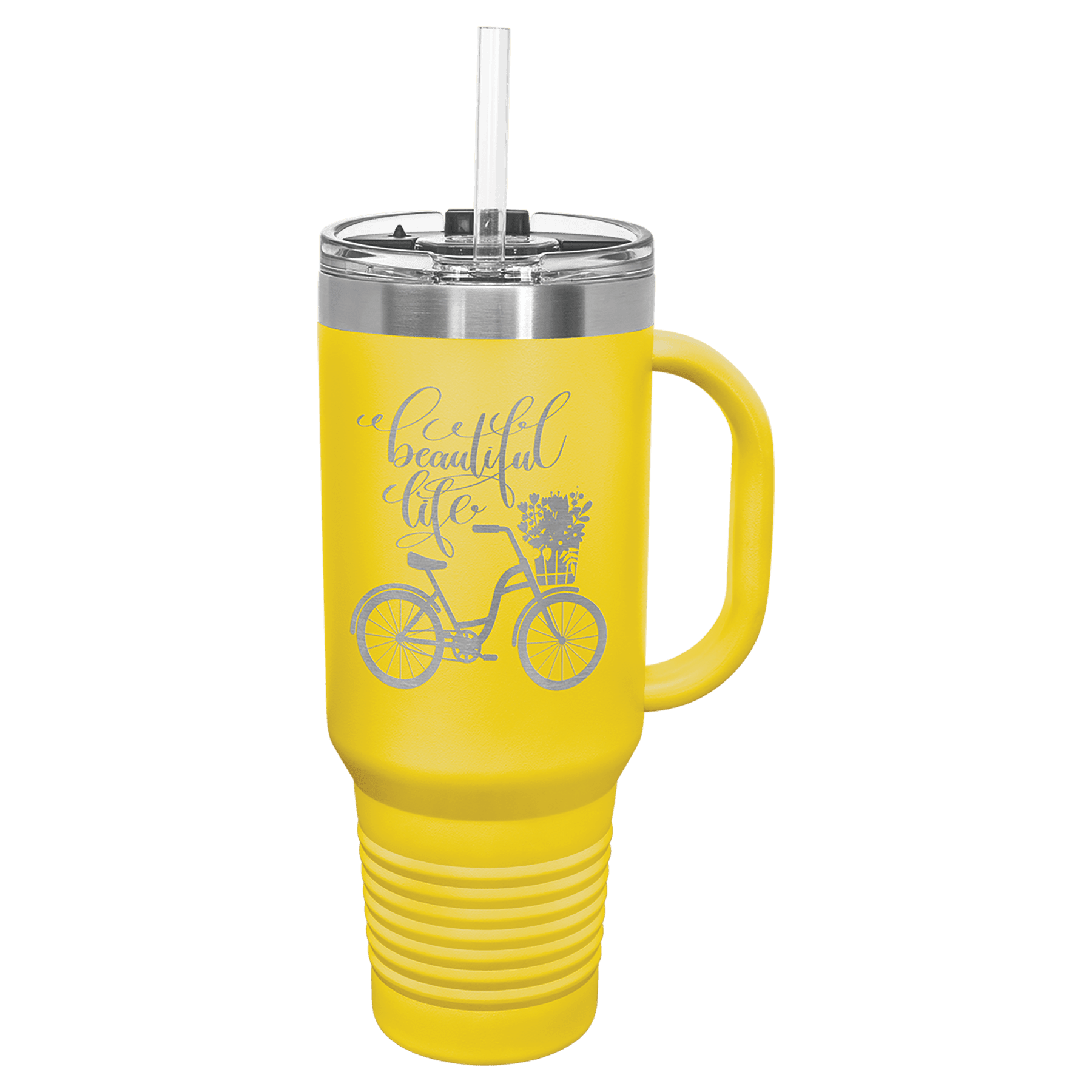 Polar Camel 40 oz. Travel Mug with Handle - Yellow