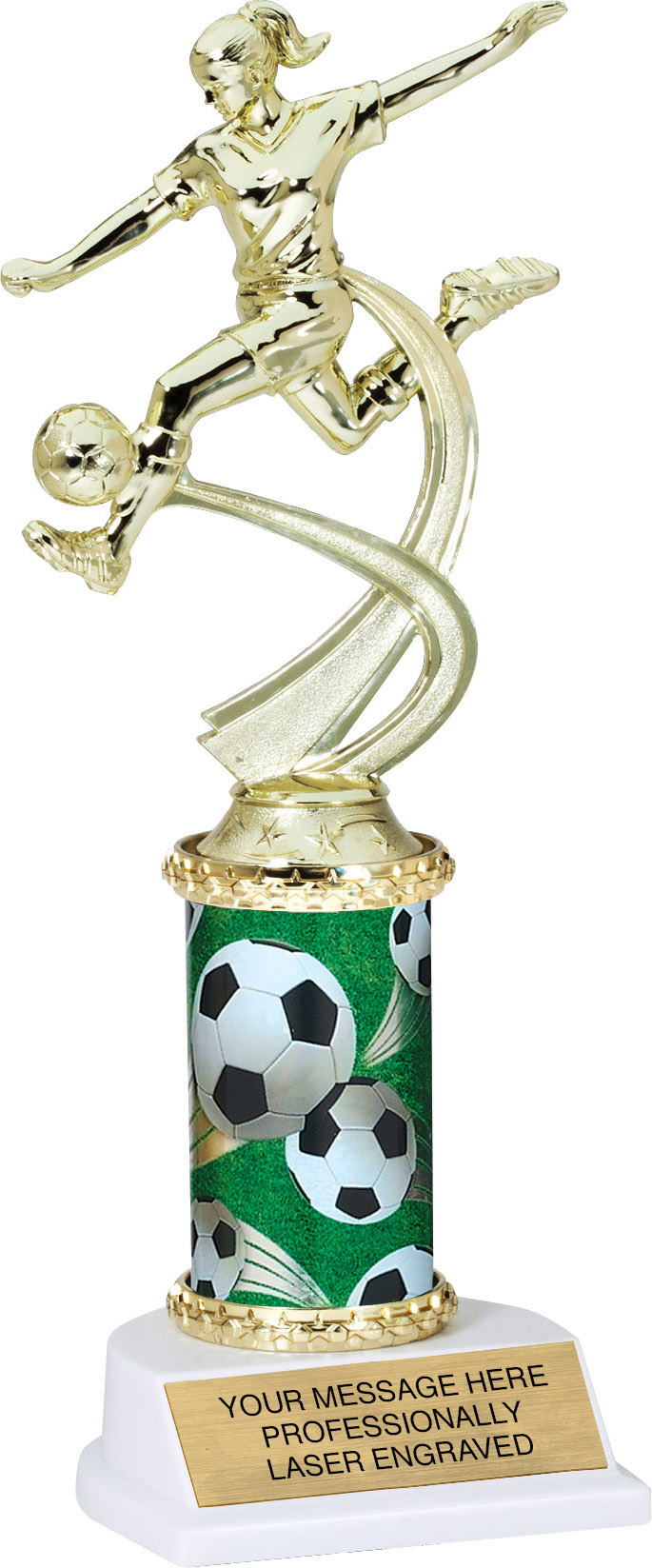 Soccer Motion Sport Trophy- Female 10 inch