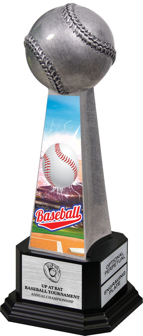 Championship Baseball Trophy on Monument Base - 12.25 inch
