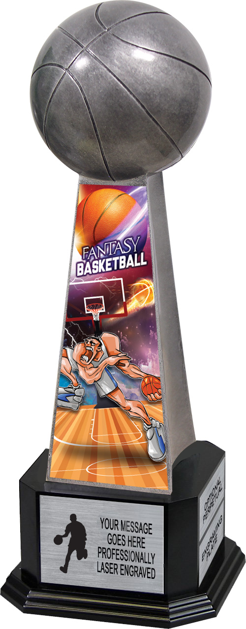 Championship Basketball Trophy on Monument Base - 18 inch