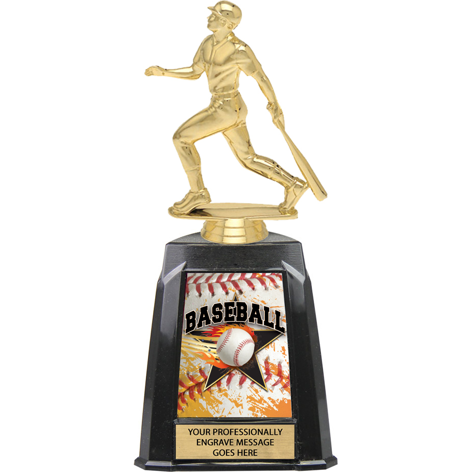 Baseball Exclusive Tri-Tower Trophy - 10 inch