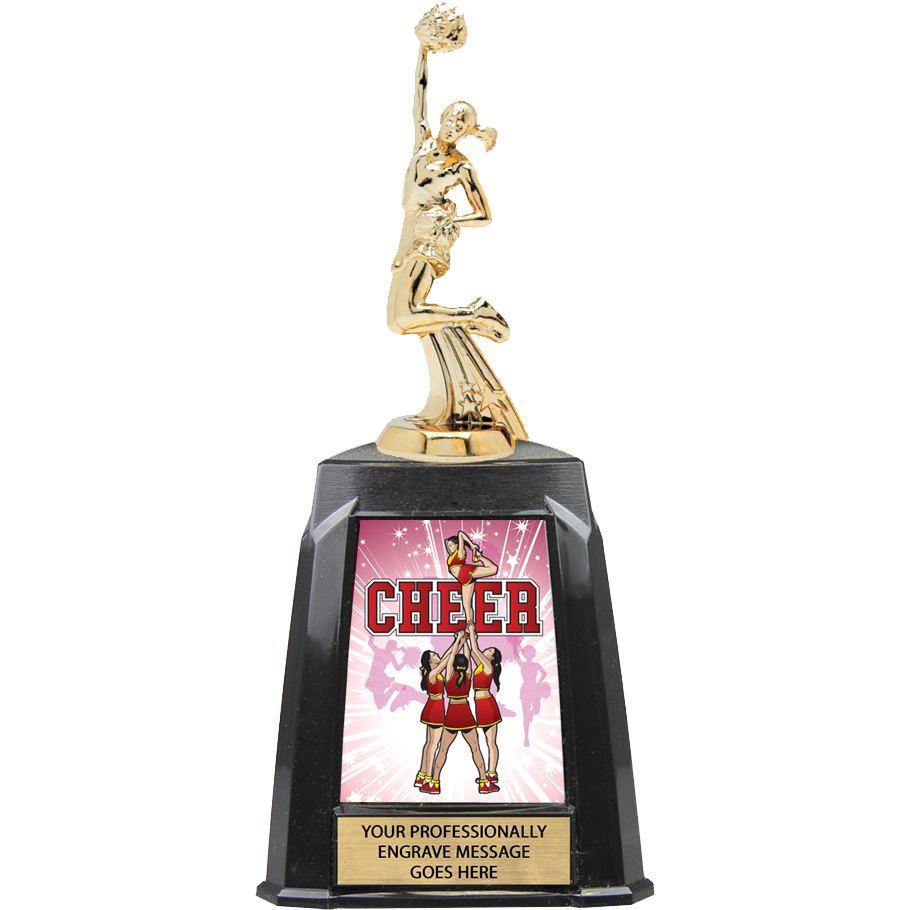 Cheer Exclusive Tri-Tower Trophy - 10 inch