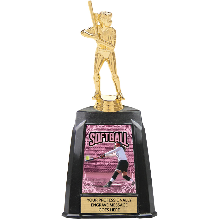 Softball Exclusive Tri-Tower Trophy - 10 inch