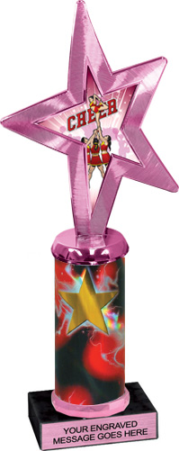 Exclusive Pink Star Insert Column Trophy