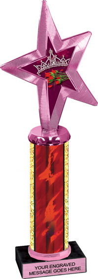 Exclusive Pink Star Insert Column Trophy