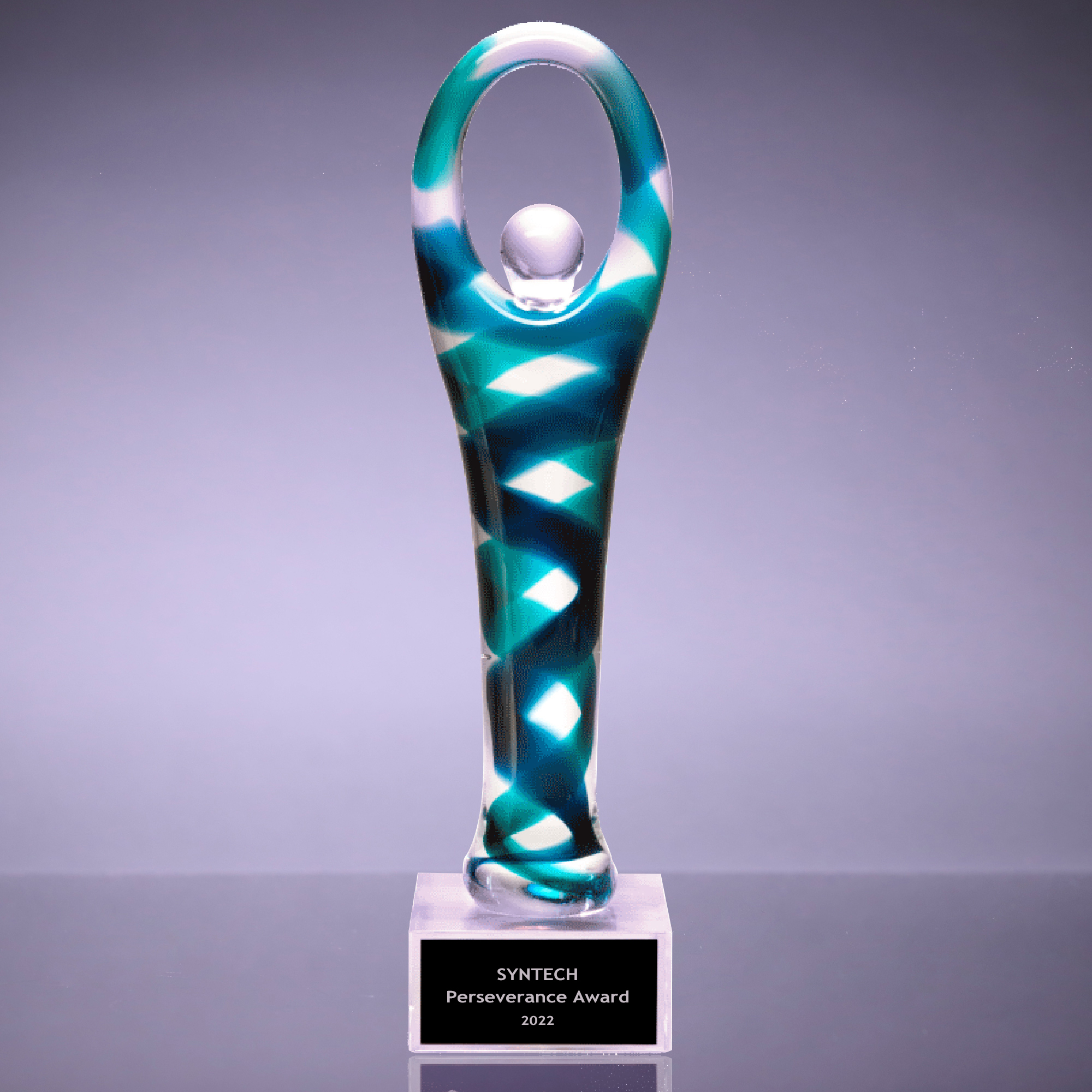 Light & Dark Blue Victory Art Glass Award