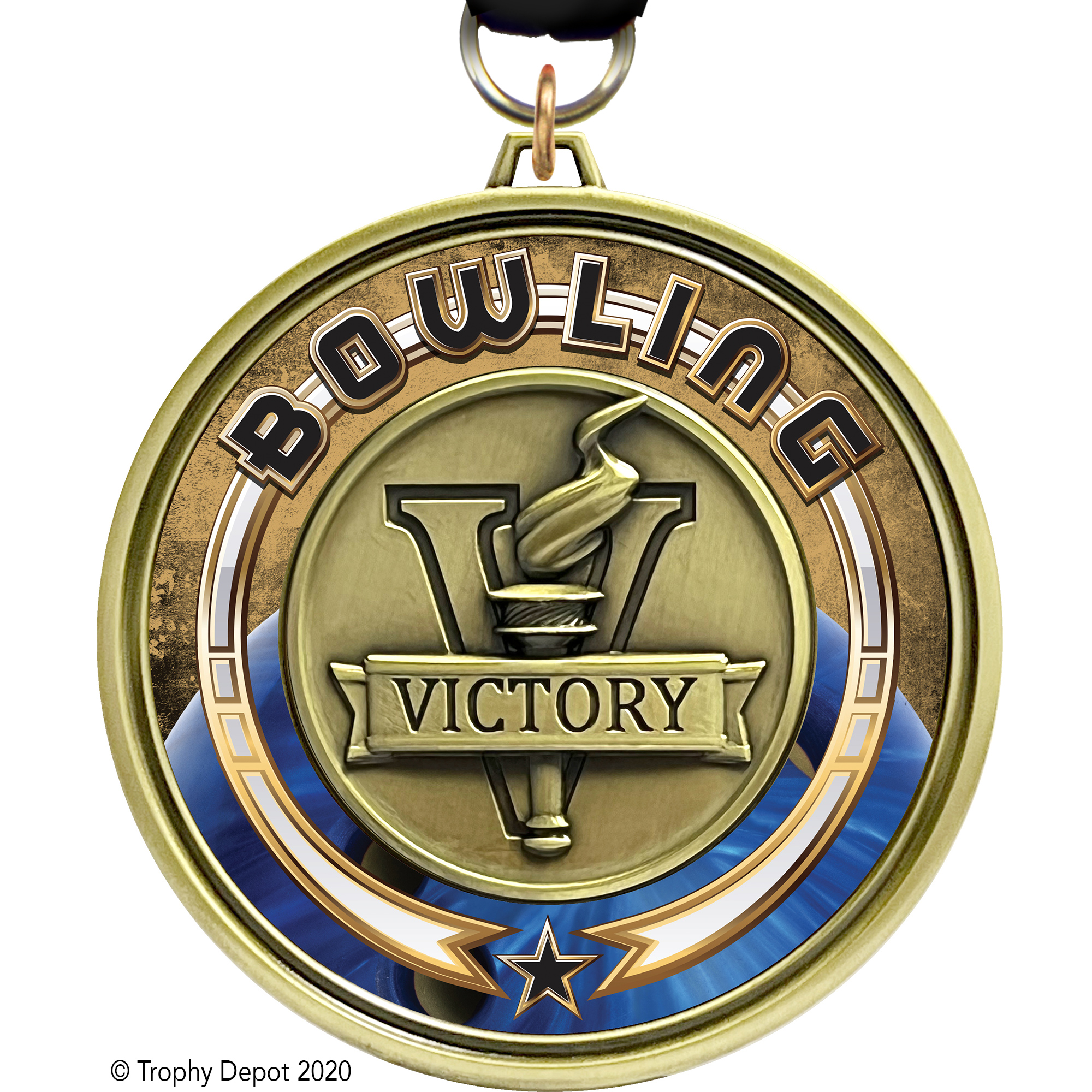 3 inch Eclipse Insert Medal - Victory Torch