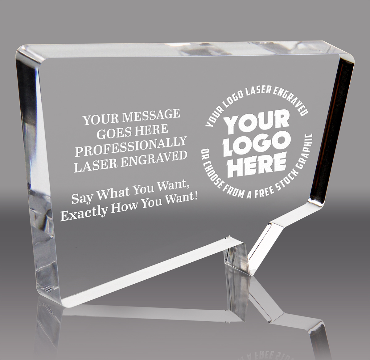 Speech Bubble Rectangle Acrylic Award - 8 x 5.5 inch