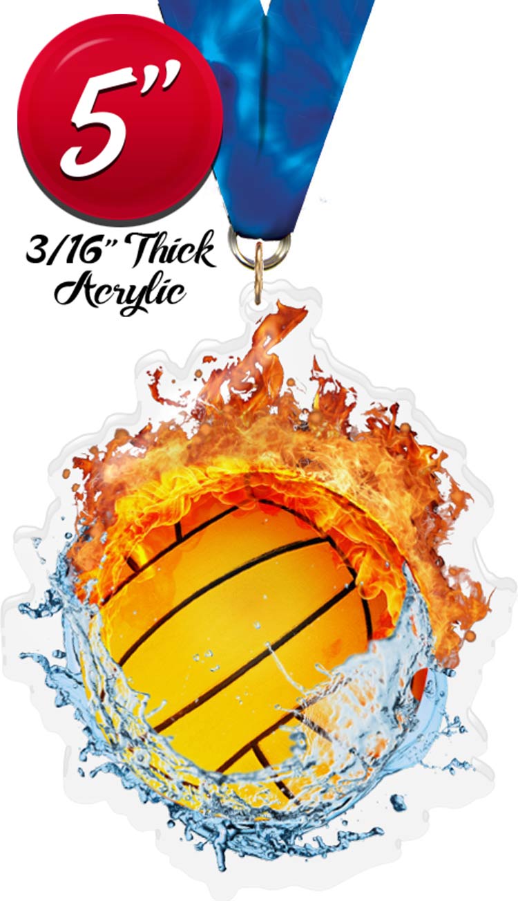 Water Polo Fire & Water Colorix-M Acrylic Medal