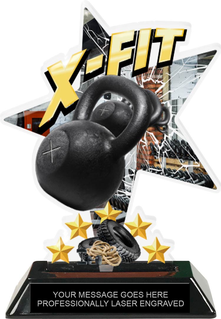 X-Fit Shattered Star Colorix Acrylic Trophy- 7 inch