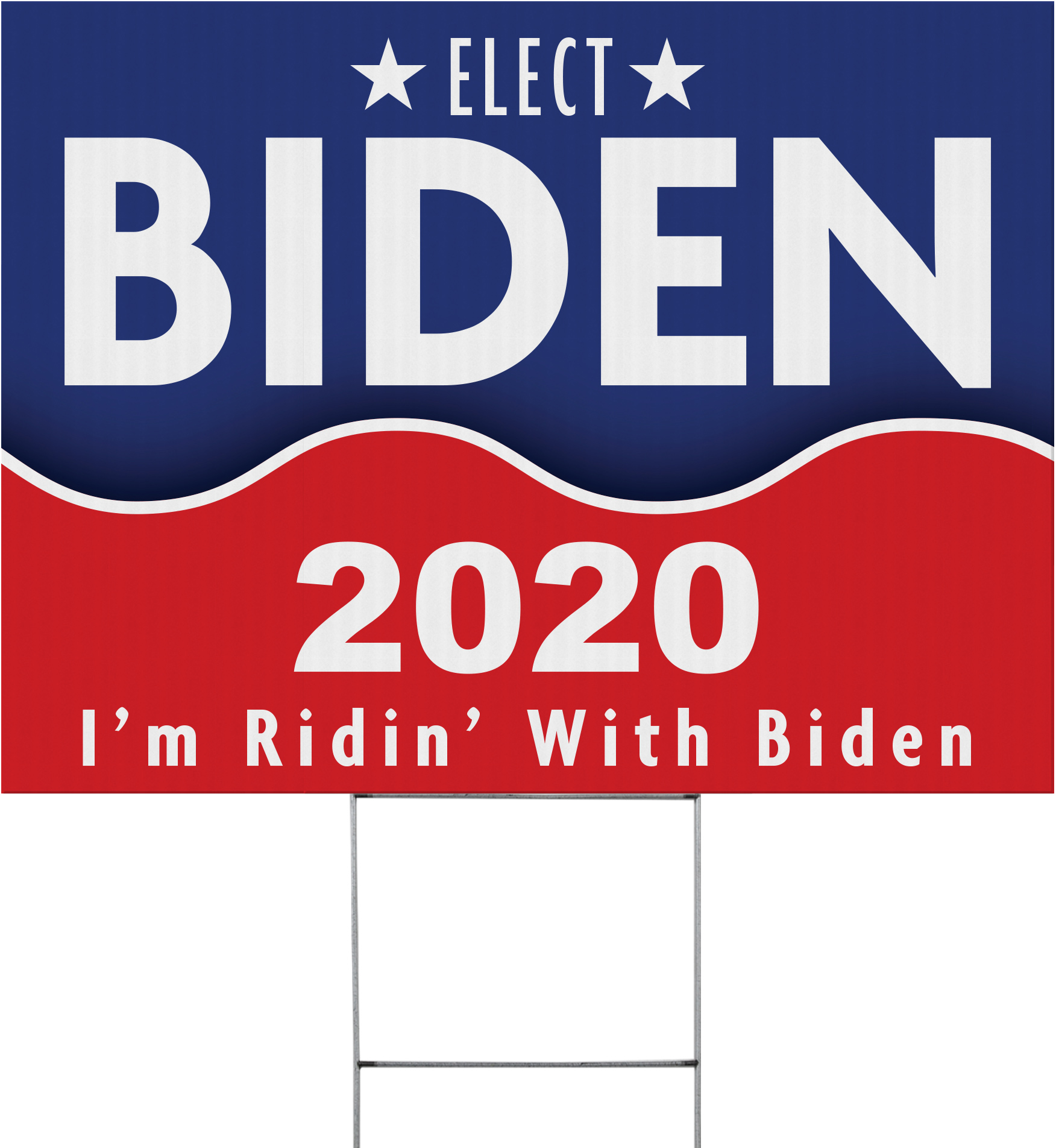 Biden Ridin' with Wave 2020 Political Yard Sign - 24 x 18 inch