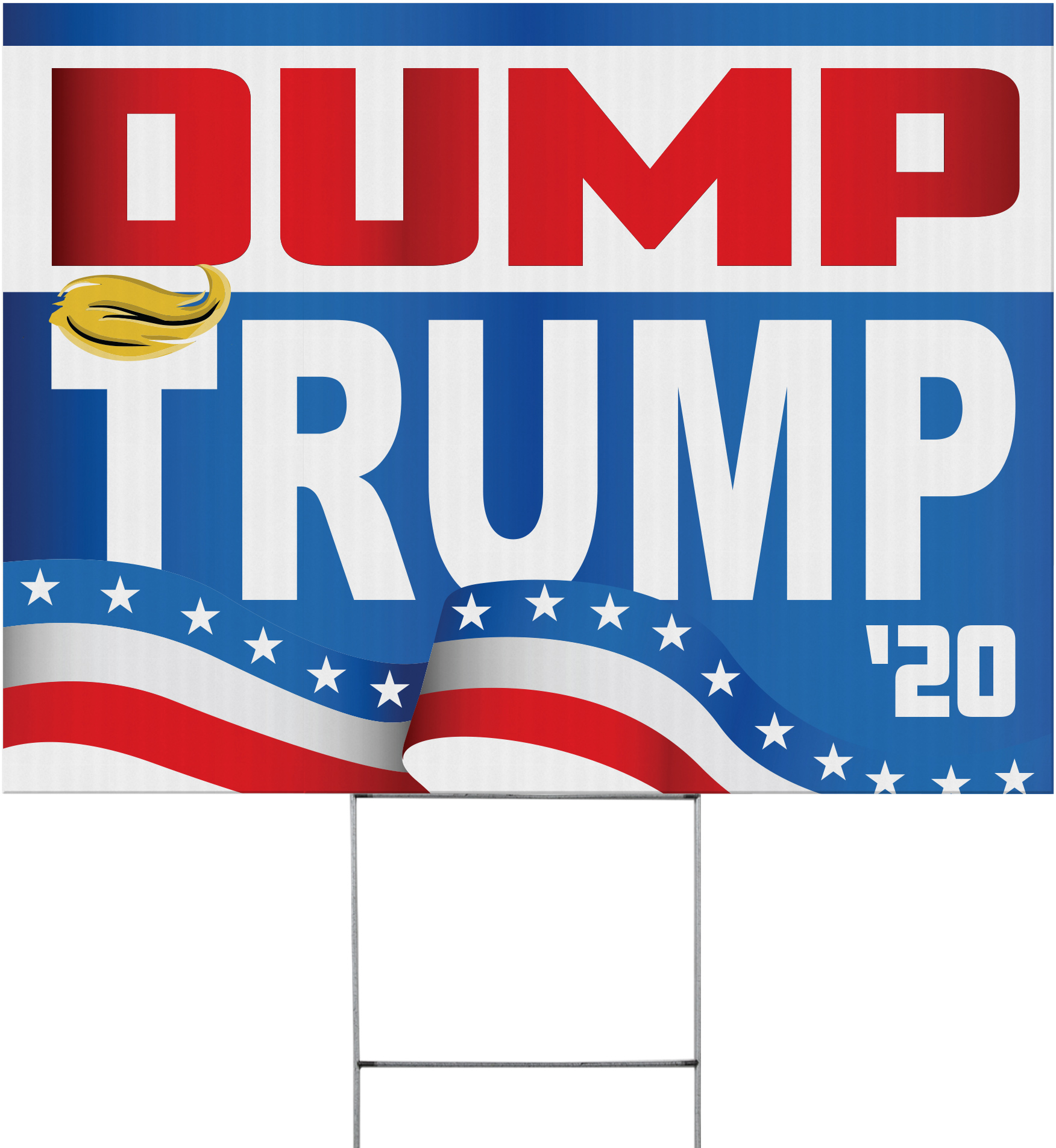 Dump Trump 2020 Political Yard Sign - 24 x 18 inch