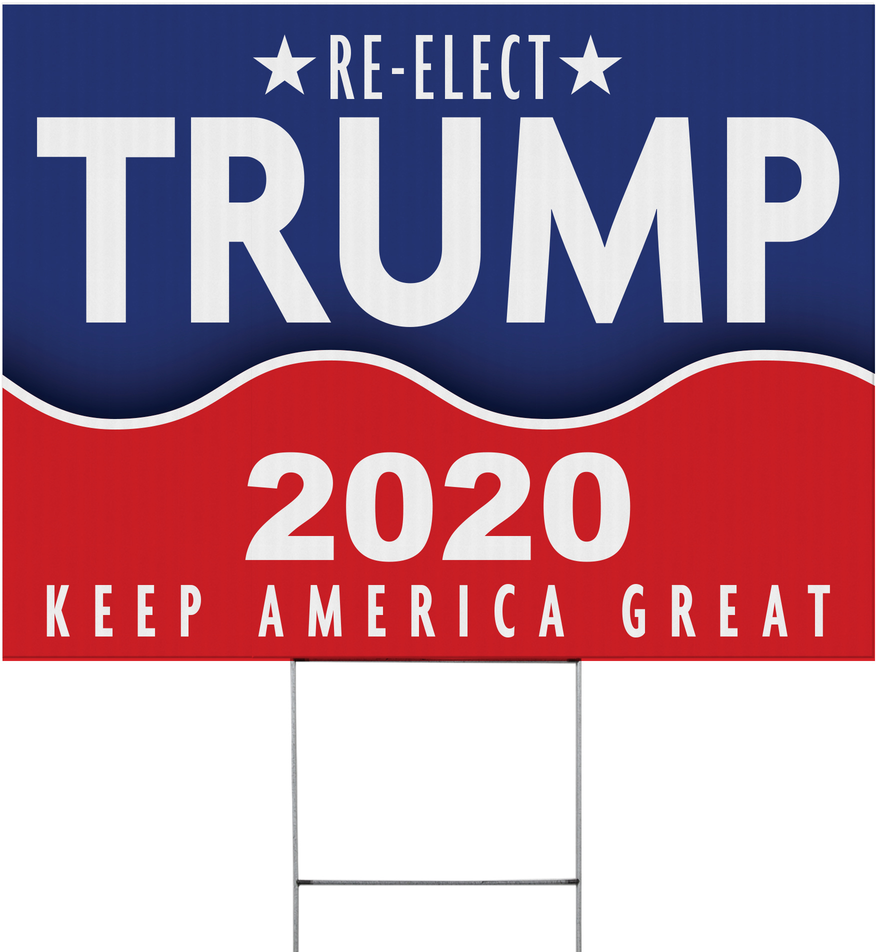 Trump Re-Elect 2020 Political Yard Sign - 24 x 18 inch